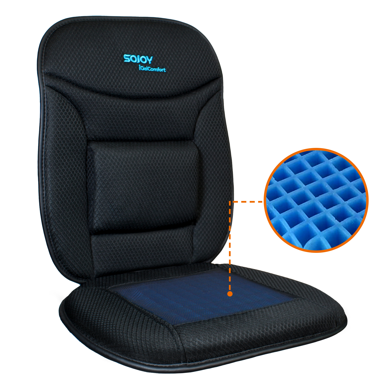 Memory Foam Black Gel Enhanced Seat Cushion Chair Pad